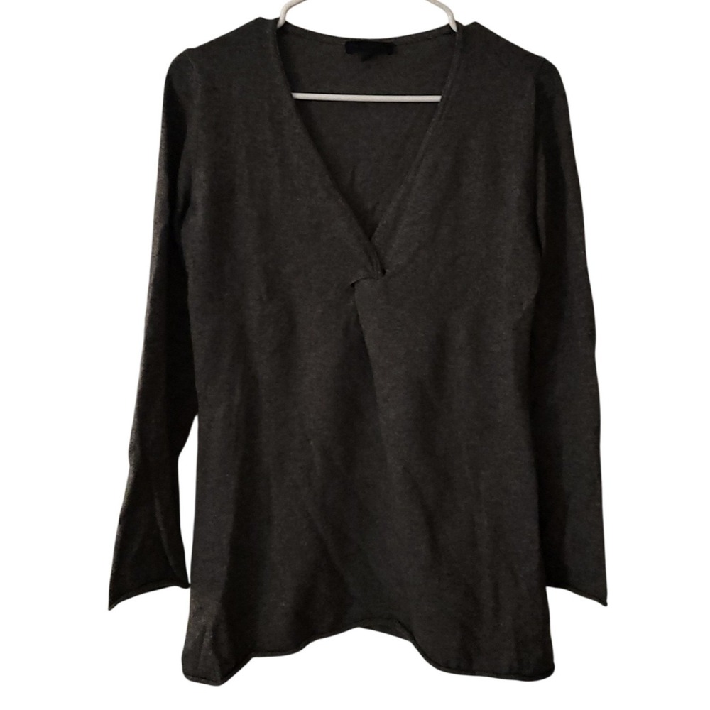 Ralph Lauren Black Label 100% Cashmere V-Neck‎ Sweater Gray Italy Small Luxury